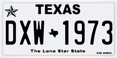 TX license plate DXW1973