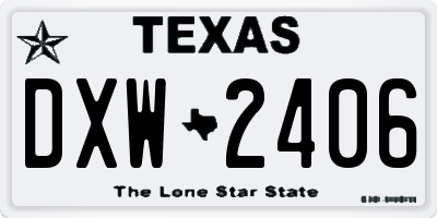 TX license plate DXW2406