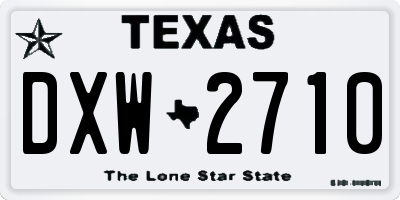 TX license plate DXW2710
