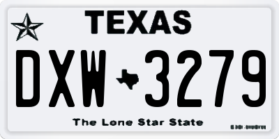TX license plate DXW3279