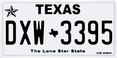 TX license plate DXW3395