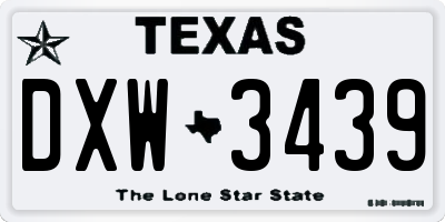 TX license plate DXW3439