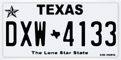 TX license plate DXW4133