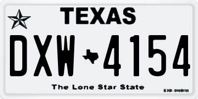 TX license plate DXW4154