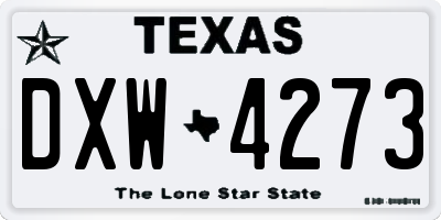 TX license plate DXW4273