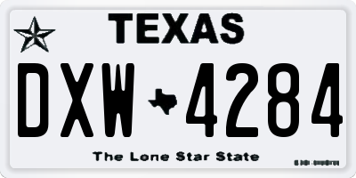 TX license plate DXW4284