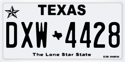 TX license plate DXW4428