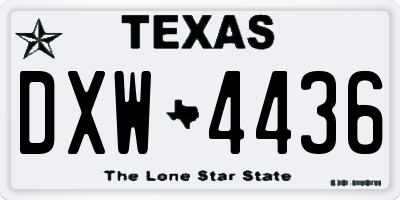 TX license plate DXW4436