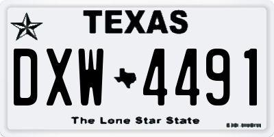 TX license plate DXW4491
