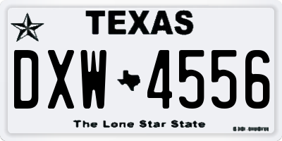 TX license plate DXW4556