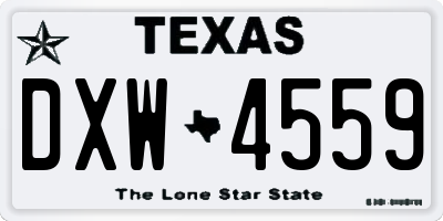 TX license plate DXW4559