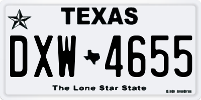 TX license plate DXW4655