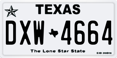 TX license plate DXW4664