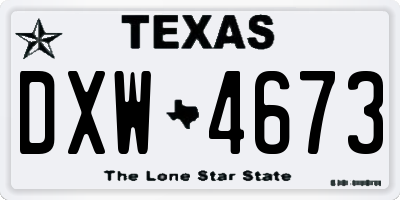 TX license plate DXW4673