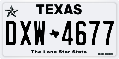 TX license plate DXW4677