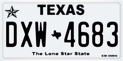 TX license plate DXW4683