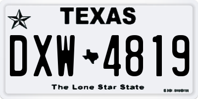 TX license plate DXW4819