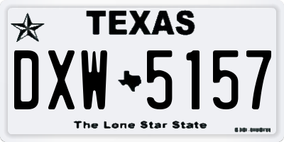 TX license plate DXW5157