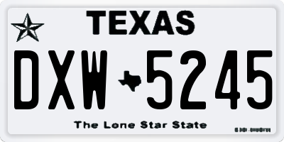 TX license plate DXW5245