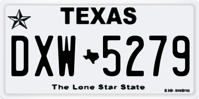 TX license plate DXW5279
