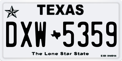 TX license plate DXW5359