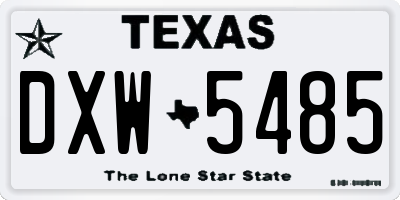 TX license plate DXW5485