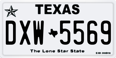 TX license plate DXW5569