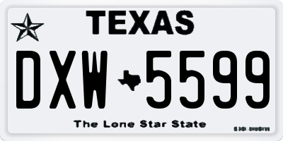 TX license plate DXW5599