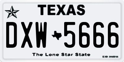 TX license plate DXW5666