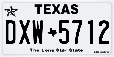 TX license plate DXW5712
