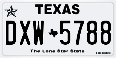 TX license plate DXW5788