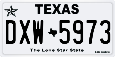 TX license plate DXW5973