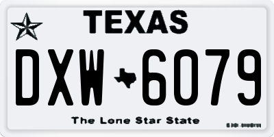 TX license plate DXW6079
