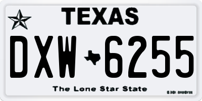 TX license plate DXW6255