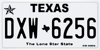 TX license plate DXW6256