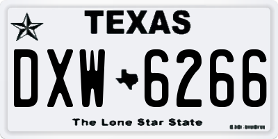 TX license plate DXW6266