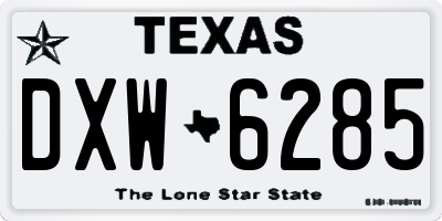 TX license plate DXW6285