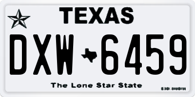 TX license plate DXW6459