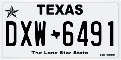 TX license plate DXW6491