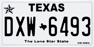 TX license plate DXW6493