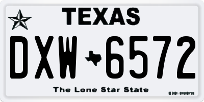TX license plate DXW6572