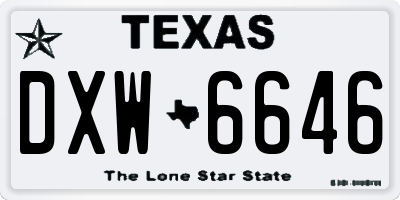 TX license plate DXW6646