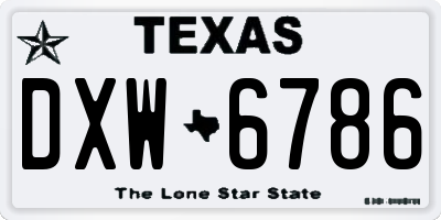 TX license plate DXW6786
