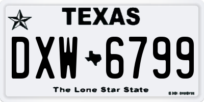 TX license plate DXW6799