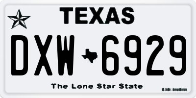 TX license plate DXW6929