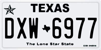 TX license plate DXW6977
