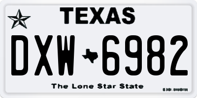 TX license plate DXW6982