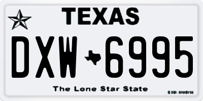 TX license plate DXW6995