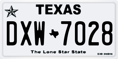 TX license plate DXW7028