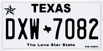 TX license plate DXW7082